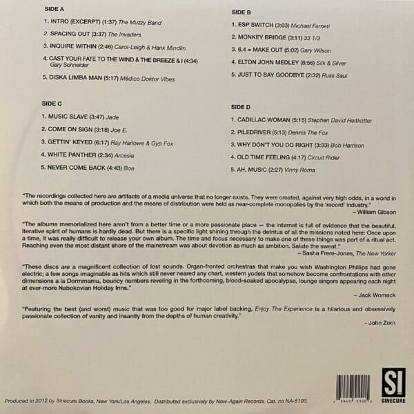 Various – Enjoy The Experience - Homemade Records 1958-1992 - Image 2